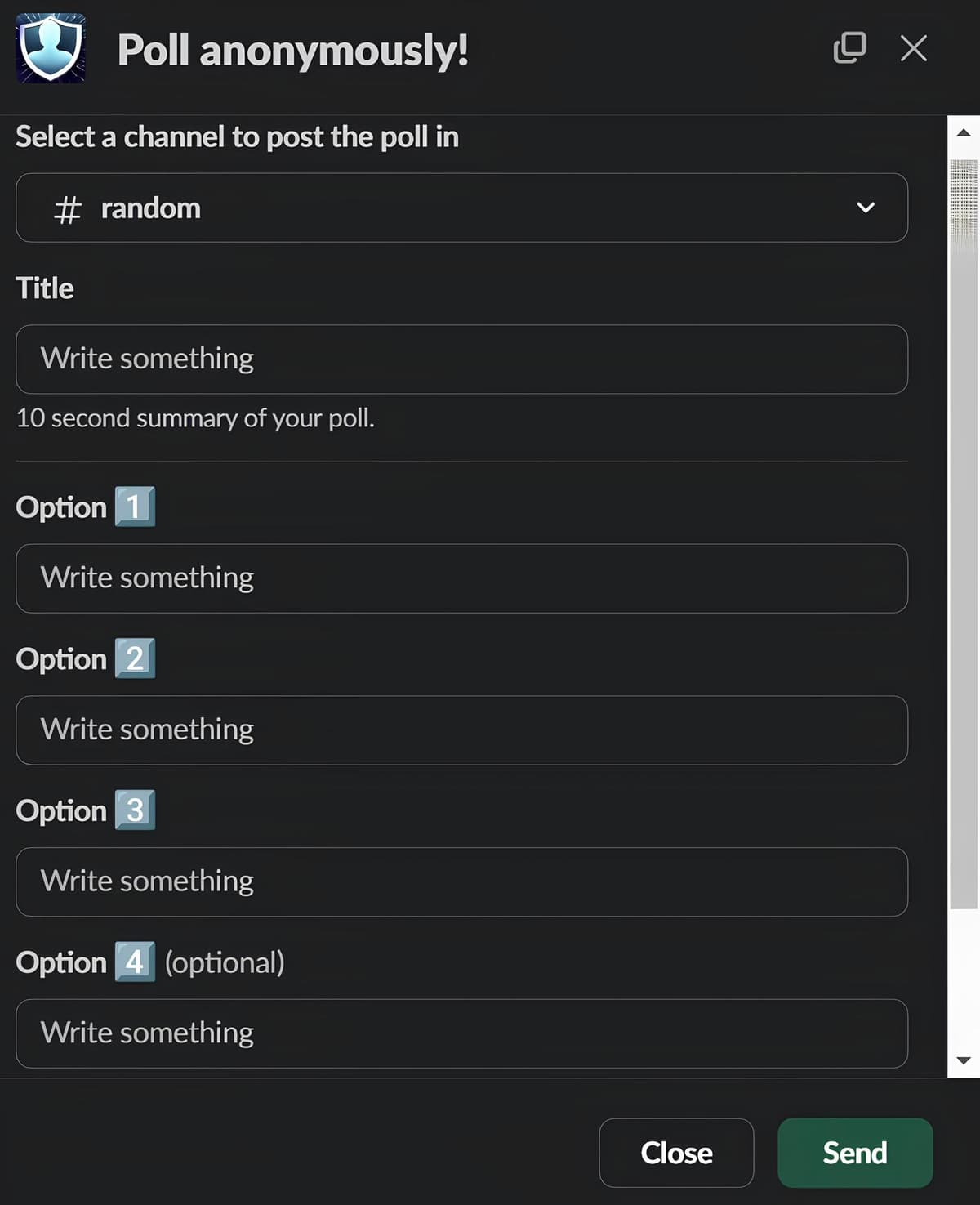 Anonymous polling on Slack - Creating polls tutorial