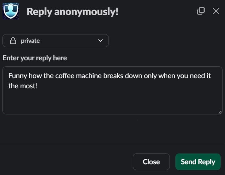 How to reply anonymously on Slack - Step by step