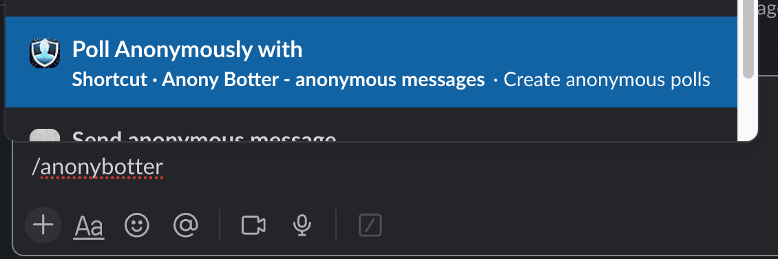 Creating anonymous polls in Slack step by step