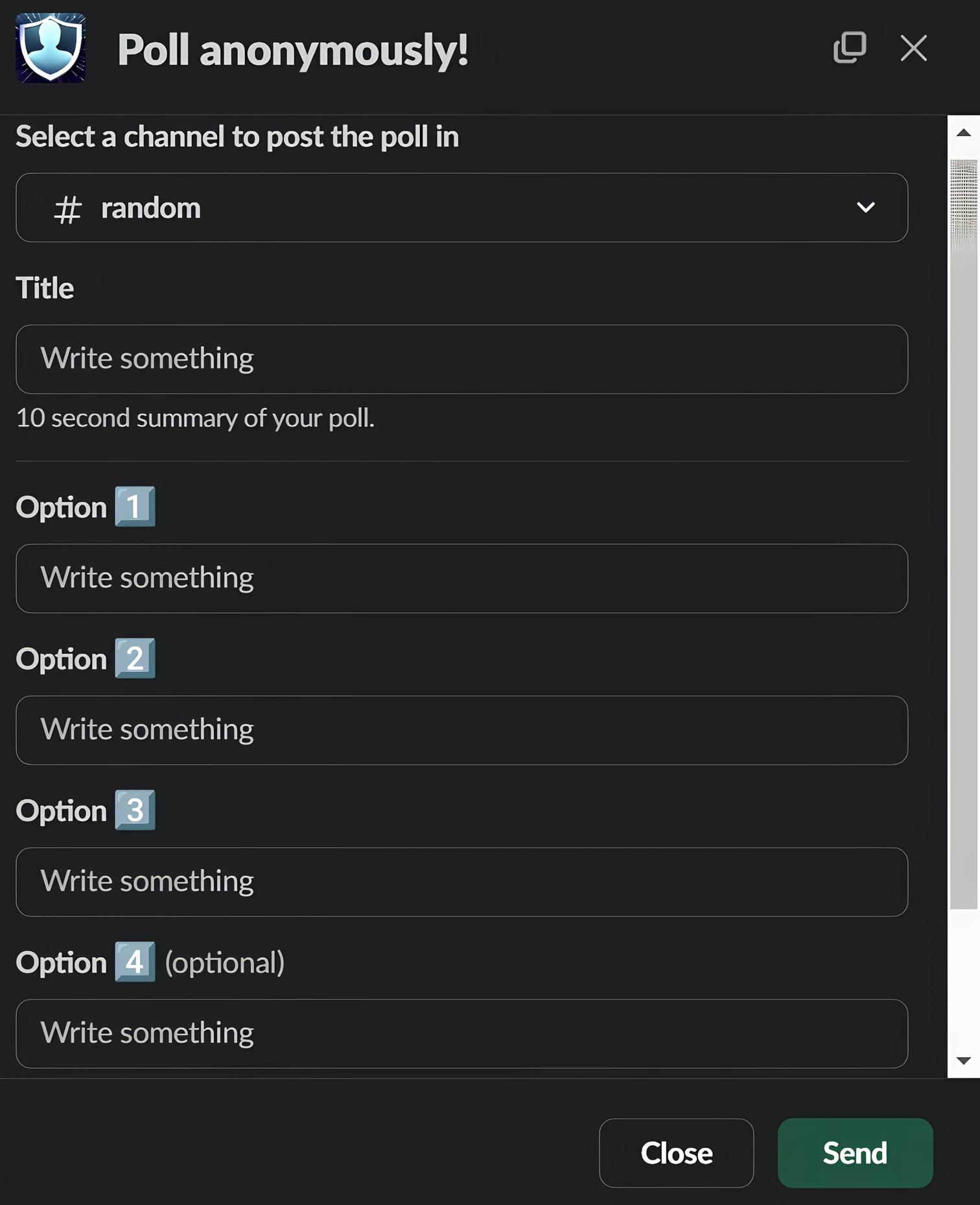 Additional screenshot for How to create an anonymous poll?