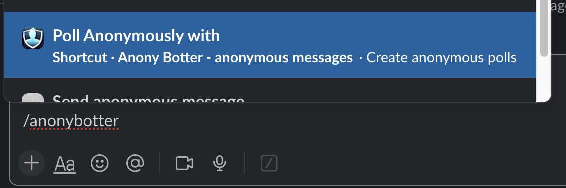 Screenshot for How to create an anonymous poll?
