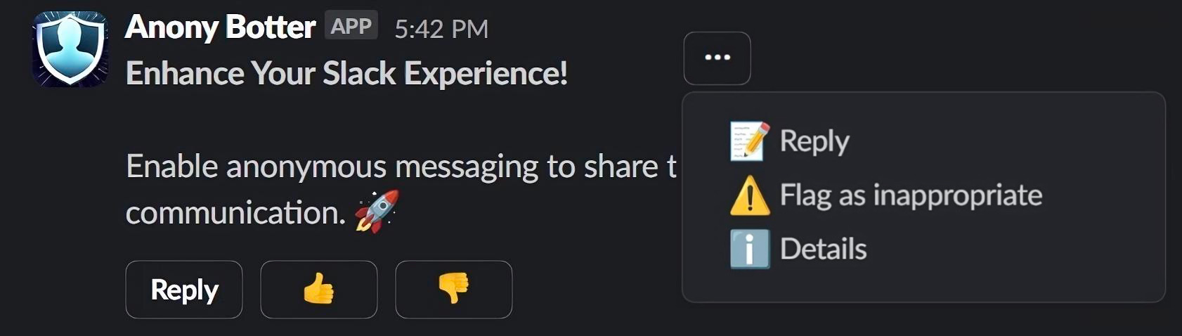 Screenshot for How to flag a message inappropriate?