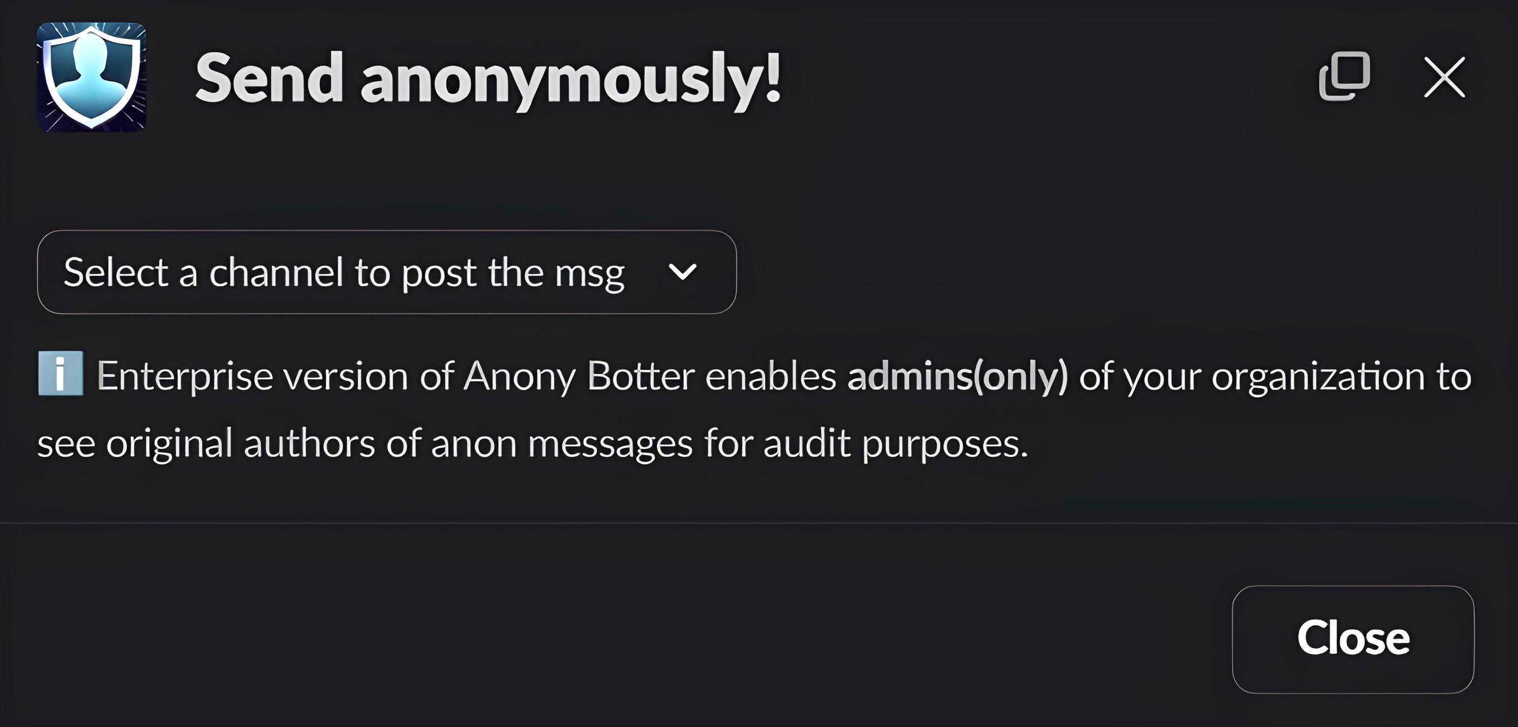 Additional screenshot for How can admins see the real author of anonymous messages?