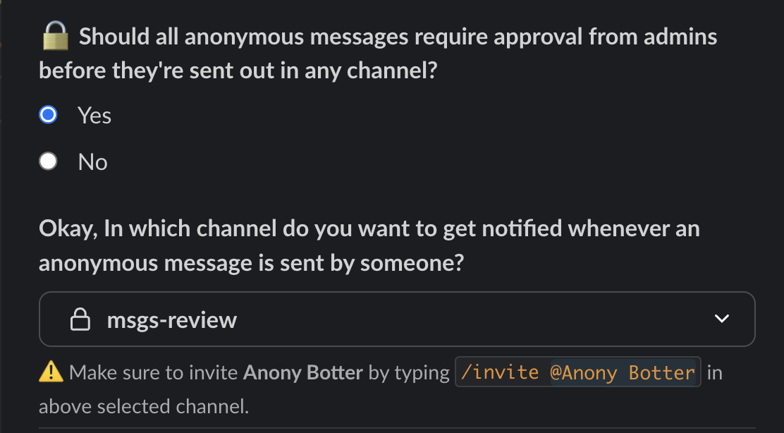 Screenshot for How to require approval before messages are sent out in channels?